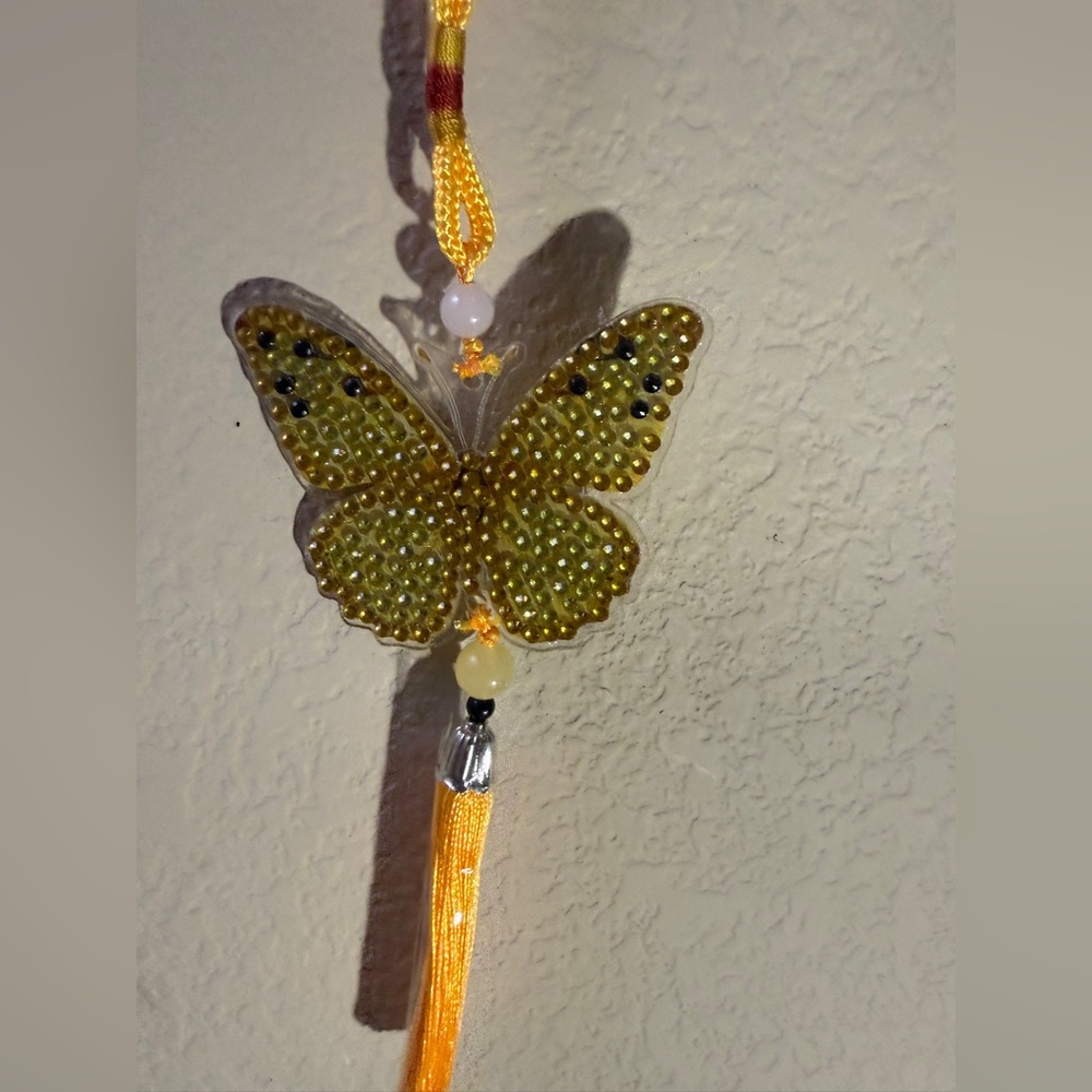 Multi Beaded Butterfly Hanging Ornament/Car Tassel/Wind Chime - Picture 6 of 12